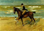 Max Liebermann ryttare vid havsstranden oil painting reproduction